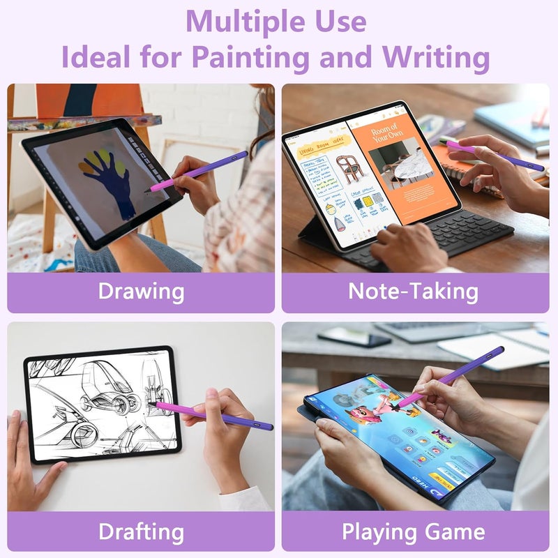 COO ​​​Stylus Pen for iPad 2018-2023 with Palm Rejection, Active Pencil for iPads 10th/9th/8th/7th/6th Gen, for iPad Pro 11/12.9 inch, for iPad Air 5th/4th/3th, for iPad mini 6th/5th Gen(Purple Rose Red) - Image 3